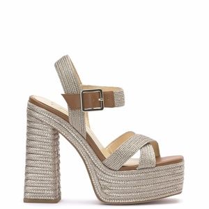 Jessica Simpson Brycen Gold Metalllic Platform Sandal SZ 10 NEW